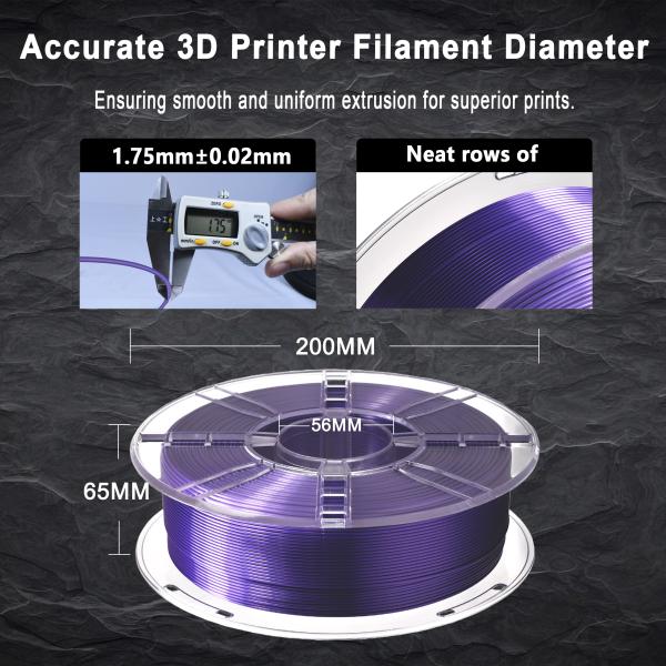 Customization 3D Printer Filament PLA + Silk Violet 3d Printing Consumables