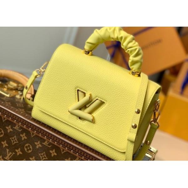 Twist Womens Luxury Handbag genunie cowhide leather yellow cute cross-body bag