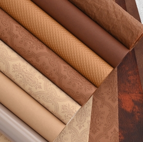 Autumn and winter coffee color embossed floral flower wrapping paper