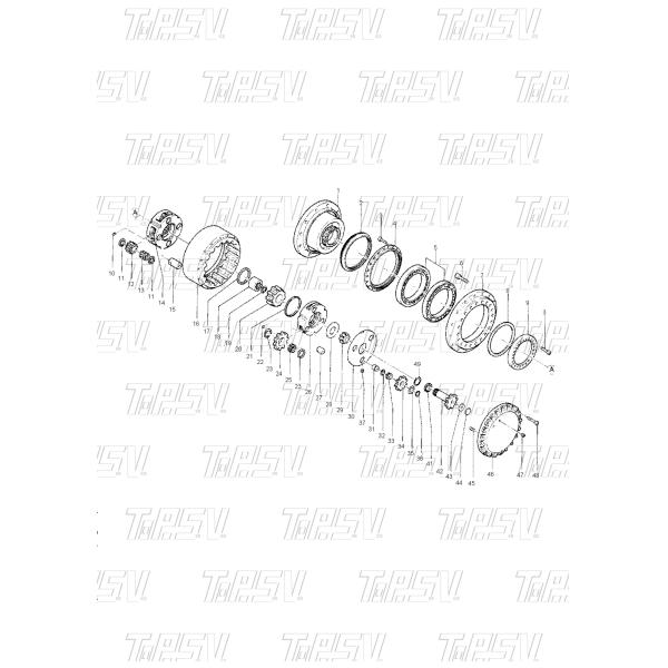 094-6437 Compatibilidad E300B Excavadora Viaje 1a etapa Equipo planetario con técnica de forja y bolsas sellables Embalaje de transporte