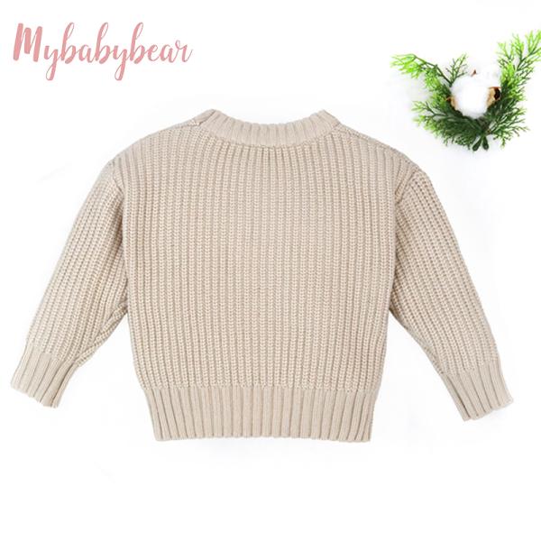 Newborn New Born Cotton Warm Wear Pullover Top Custom Design Chunky Knit Clothes Toddler Boy & Girls Baby Sweater for Winter