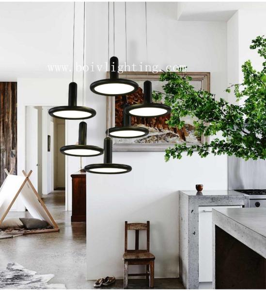 Modern LED Pendant Light Chandelier Black And White Color BV2002-5 12W