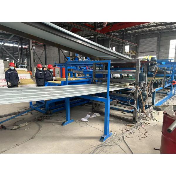 Fireproof Rock Wool Sandwich Panel Roll  Sound Insulation High Speed EPS Rockwool Sandwich Roof Tile Panel Production Line