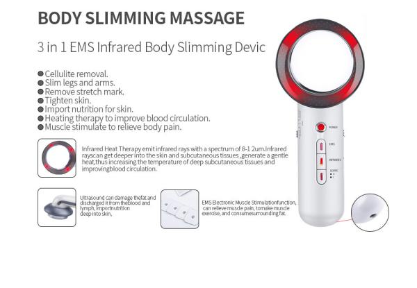 3 in1 Ultrasound Cavitation EMS Body Slimming Massager Weight Loss Anti Cellulite Fat Burner For Home Use