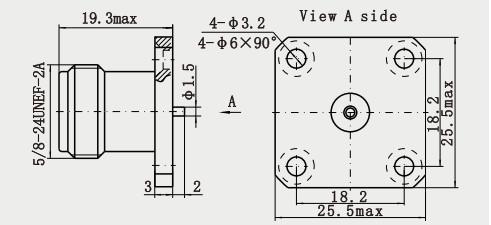 High Performance N Type Female RF Coaxial Connector with Microstrip