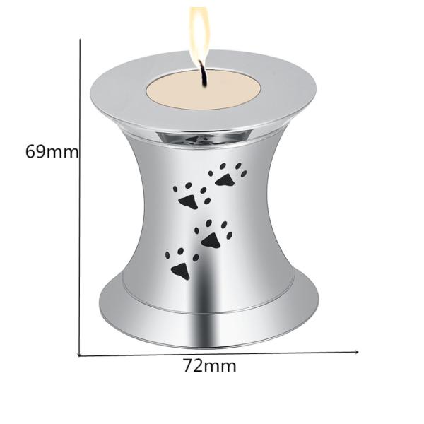 Pet Ashes Memorial Candle Keepsake Casket Urn with Dog Paw Print and Locket Decoration