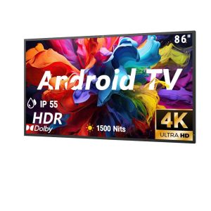 IP55/IP66 Waterproof Outdoor TV with 4K Ultra HD Resolution and 1500-3000nits High Brightness for Commercial Display