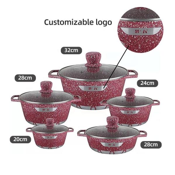 Wholesale 10 Pieces Cooking Pot Set Induction Non Stick Cookware Set Aluminium Kitchen Pot Set
