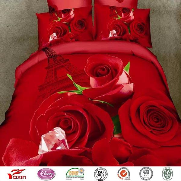 Qwerky Quilts Quirky 3D flower rose Bedding and Quilt Cover Sets，3D bed cover+3D pillow sets