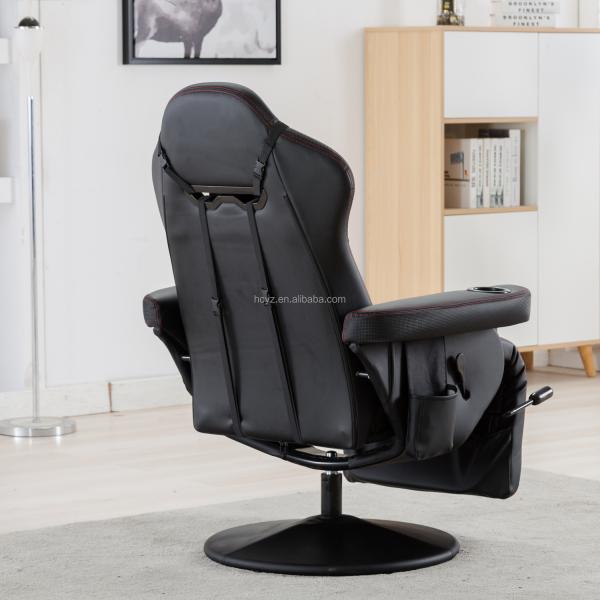 White Racing Style PU Leather Ergonomic Seat Swivel Gaming Sofa for Office