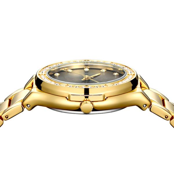 ROHS Genuine Diamond Quartz Watch , Hardlex Diamond Bracelet Watch For Ladies