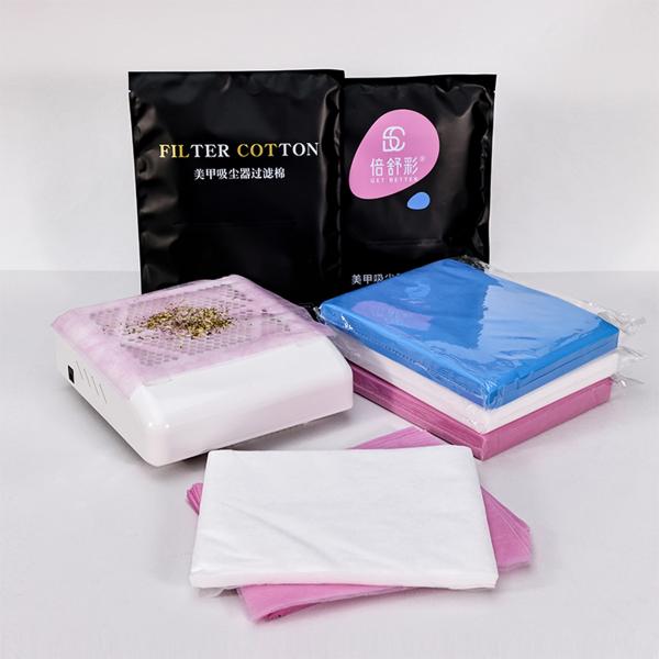 Filtreur de poussière pour ongles papier non tissé Filtreur de beauté coton pour collecteur de poussière pour ongles