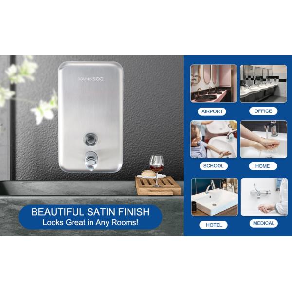 Heavy Duty 1200ml Stainless Steel Soap Dispense Commercial Bathroom Accessories