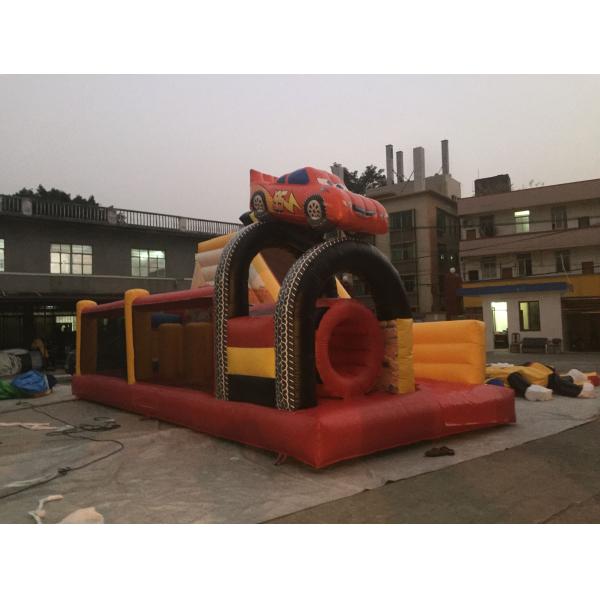 Double Car Inflatable Obstacle Course For Adults Rental Outdoor Extreme Sport Games