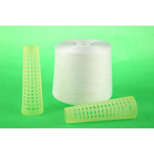 100% Bright Virgin Sewing Thread Polyester Staple Yarn High Tenacity In White Color