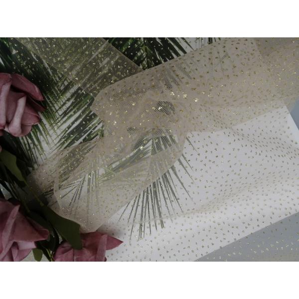 Ткань сетки Тюль яркого блеска пинка металлическая покрытая напечатанная фольгой