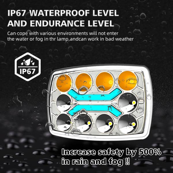 IP67 Jaune Blanc Faisceau de haut en bas en blanc Faisceau de bas en bas en blanc DRL Feuille LED de moto