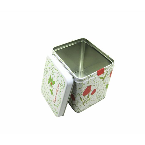 Heat Transfer Printing Metal Tin Box Square Cookie Packaging Food Grade Tins