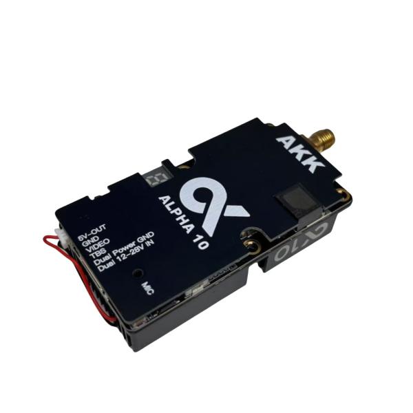 Akk Alpha 10 5.8ghz Fpv Vtx 10w, 80ch Transmisor de video para drones de alta potencia, largo alcance, señal estable para carreras Fpv y sistemas Uav