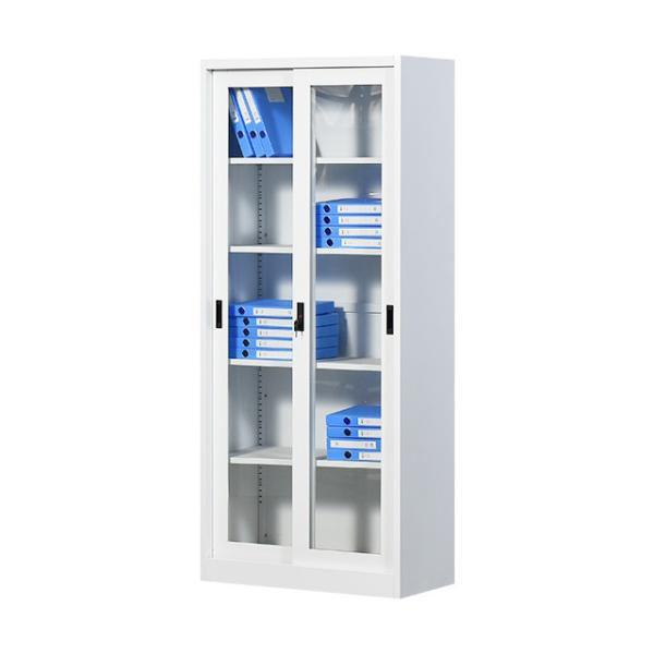 2 Glass Sliding Door Steel Filing Cabinet Metal Storage Cupboard