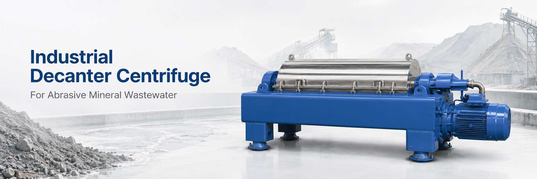 Industrial Decanter Centrifuge for Abrasive Mineral Wastewater
