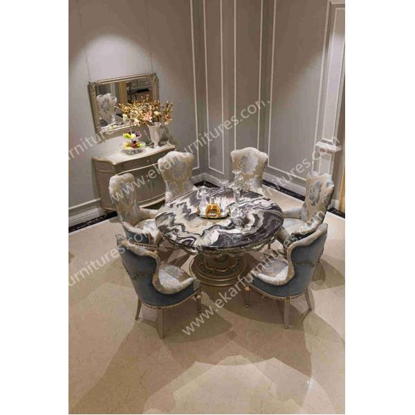 Antique marble luxury round dining tables FT-133
