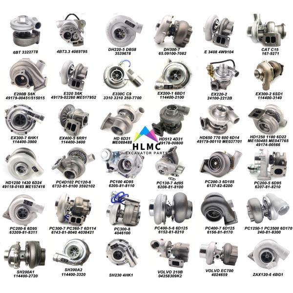 Turbocharger Excavator Diesel 6BT3.3 6BT5.9 KOMATSU CUMMINS HYUNDAI Engine Turbocharger Spare Parts 3322778