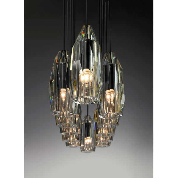 Yihao CHATELET Adjustable Height Linear Pendant Light with Brass Body and 50000 Hours Lifespan for Modern Living Room