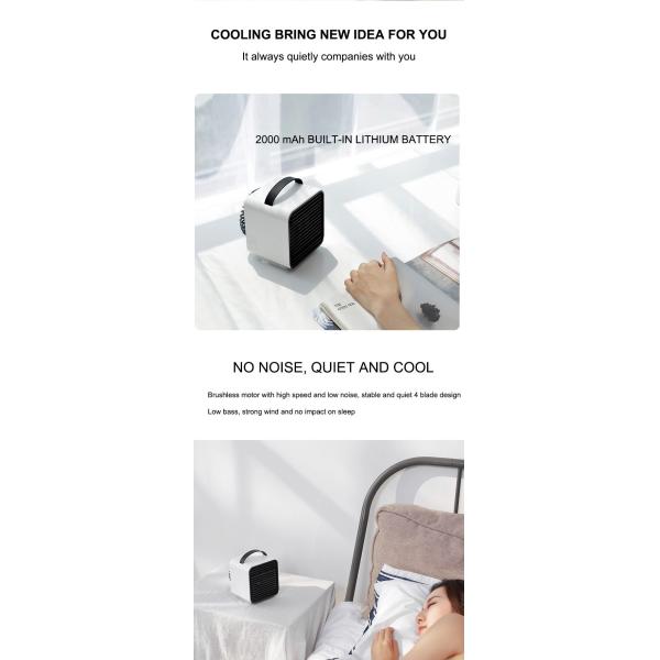 Rechargeable Stand Air Cooler Fan with LED Night Light