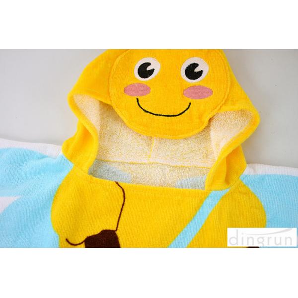 300gsm Healthy Durable Hooded Poncho Towels For Kids Bee Character