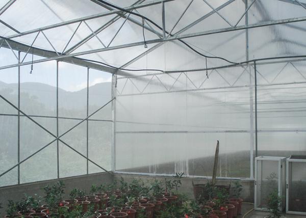 Single Span Polycarbonate PC Sheet Greenhouse With Shading System