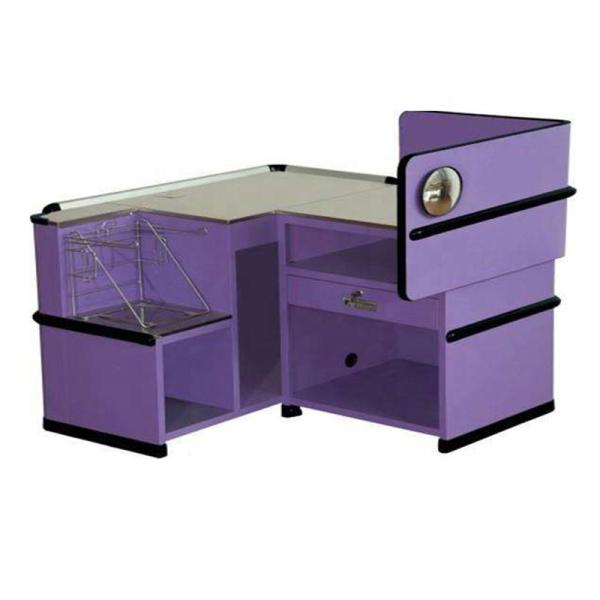 1.8M Mirror Polished Metal Supermarket Checkout Counter For Retail Stores