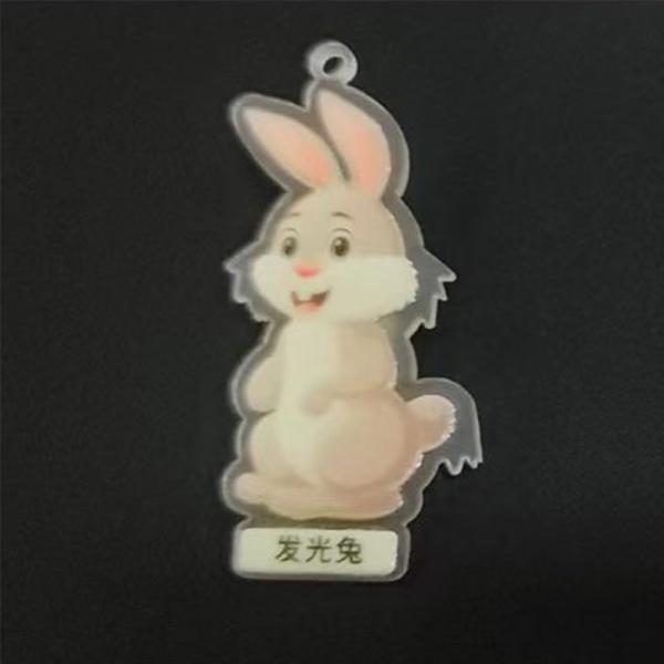 Photoluminescent Plastic Card Glow In The Dark Rabbit Cardboard For Children