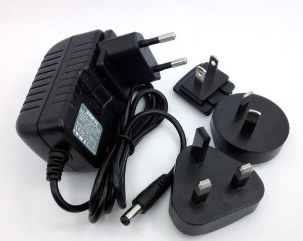 12V 2A exchangeable UK AUS USA EU AC plug 2M cable 18AWG cable  LED light box