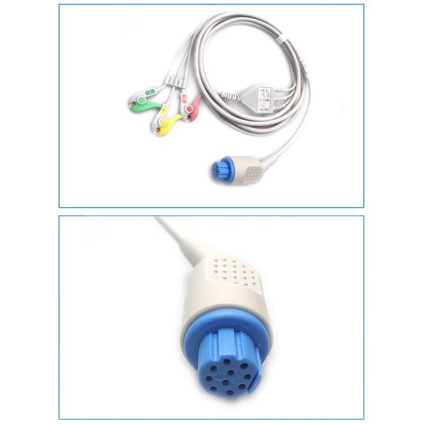 Comfortable and Convenient 3Lead ECG Lead Wire Compatible with 8000 12 NT 2010 Athe Medical Consumables