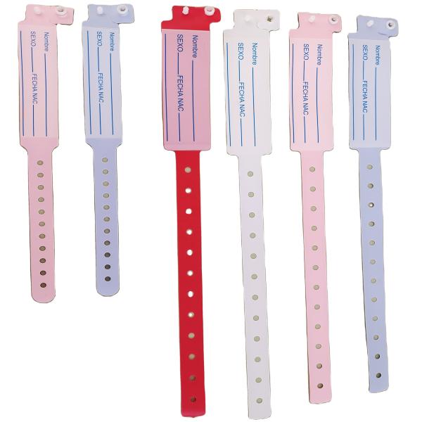 Hospital Patients PVC Medical ID Bracelet Wristband with 250*25mm and 170*18mm Sizes