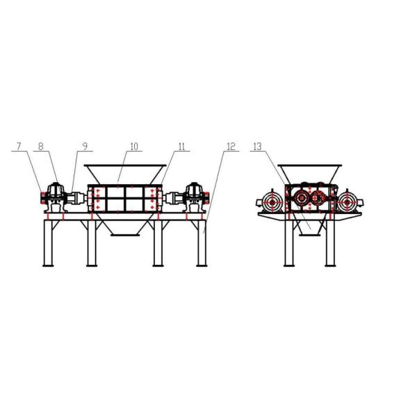Multi-Function Shredder for Plastic Wood Rubber Tyre Scrap Metal Recycling
