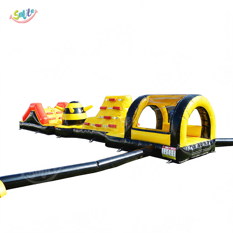 Commercial Grade Inflatable Obstacle Course Yellow & Black Bouncer Run with