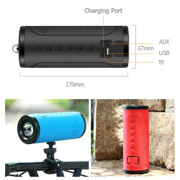Multifunction Outdoor Waterproof Bluetooth Speakers With Power Bank And Flashlight