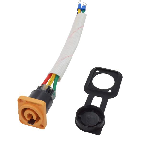 Outdoor Use Yellow 3-Pin Female Power Connector Secure Locking Mechanism Adequate Protection for LED Display Outdoor Connector