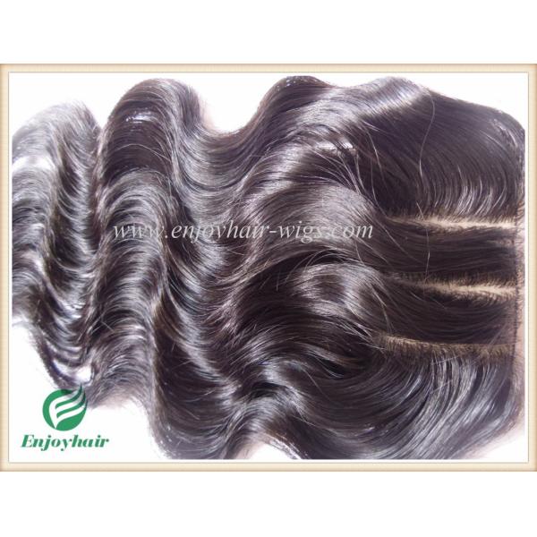 Silk top closure 4''x4'' malaysian virgin hair natural color body wave 10''-24''three part