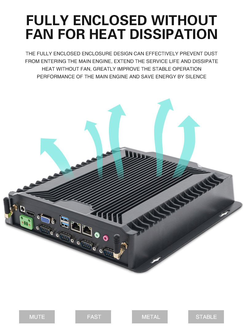 Линукса ядра I3 I5 I7 порта Com порта гигабита ПК двойного Fanless промышленный