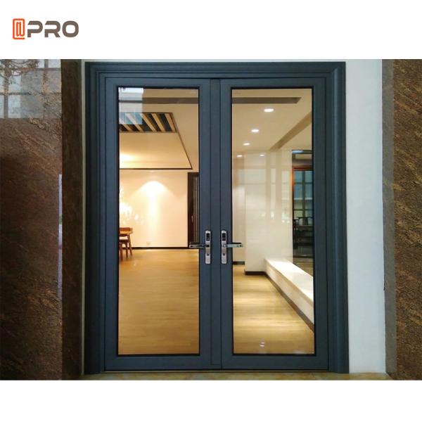 Aluminum Glass Hinged Door Double Entrance Casement Door For Toilet