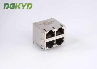 Os conectores múltiplos do porto RJ45 empilham o conjunto 8POS 2X2 CAT6 do MJ com magnetics