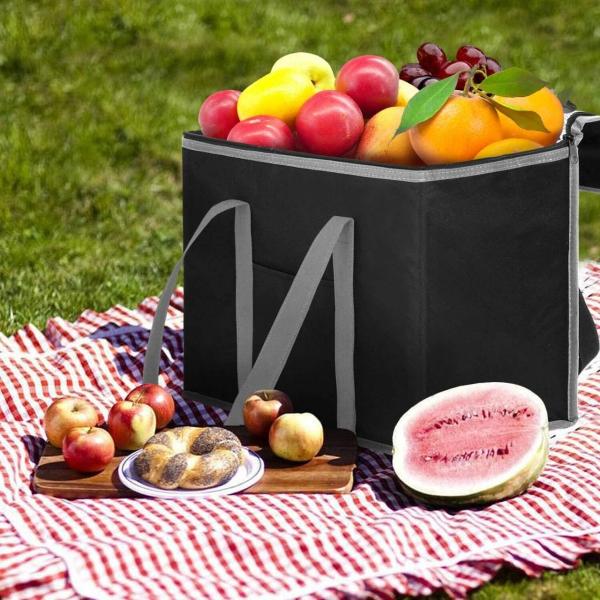 Custom Logo Insulated Tote Food Delivery Bag Customized Logo Solid Color Pattern Type