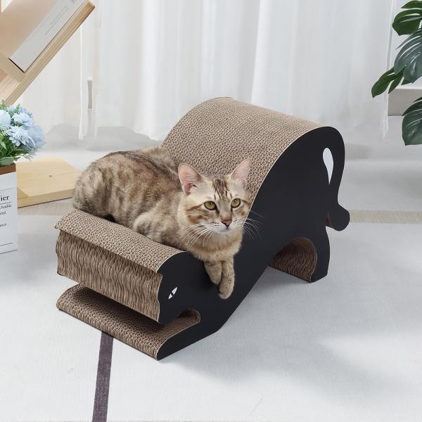 Cat Shape Cat Scratching Board Play Toy Great for Cat Playing Hiding and Scratching Durable Scratcher Boards for Indoor Kitty