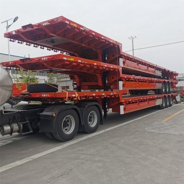 Q345B Semi Flatbed Trailer For Hauling Cargo Side Wall Removable Or Fixed 24v Electrical System