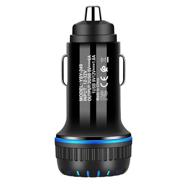 Portable 3.1A Dual Port Car Charger USB Adapter QC3.0 With Led 63*30mm