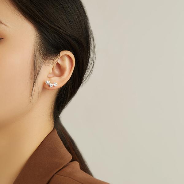 18K золотые 925 Sterling Silver Star кубические циркониевые серьги для женщин