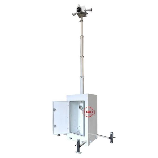 Mobile Cube Surveillance Tower With CCTV Camera For Remote Site Works